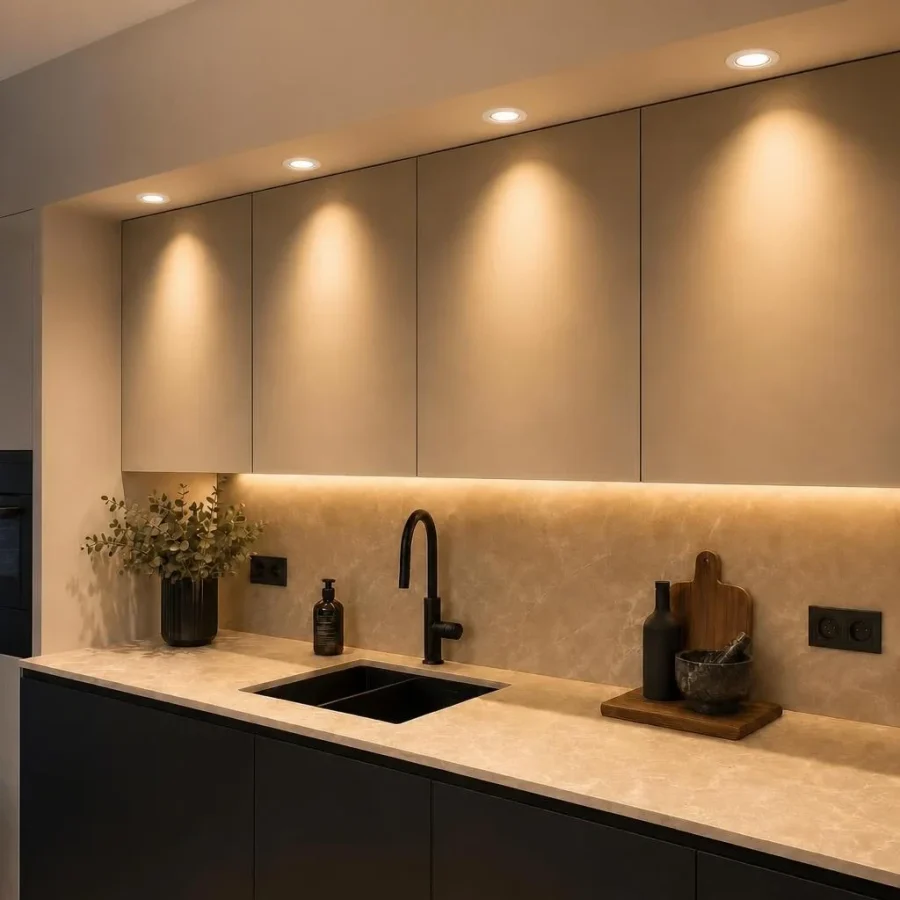 Inbouwspots en ledverlichting in de keuken
